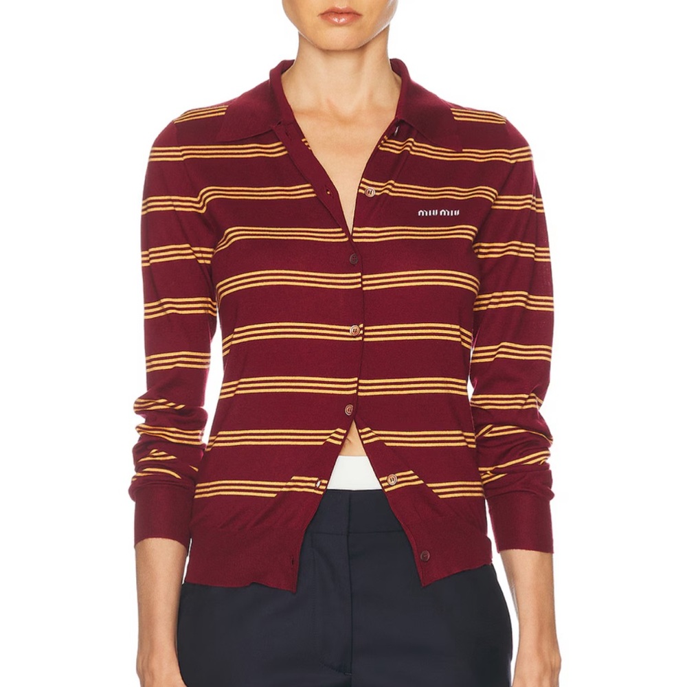 Miu Miu Amaranto Cashmere Silk Cardigan